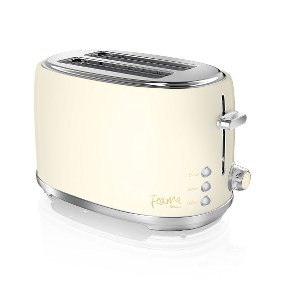 Swan Fearne 2 Slice Toaster 800W – Pale Honey