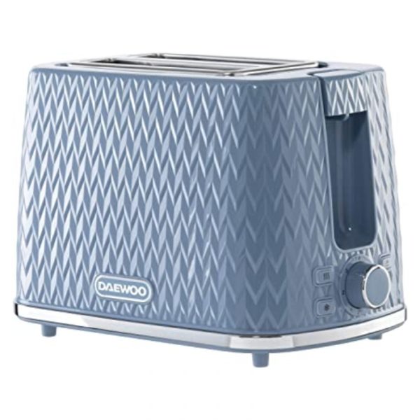 Daewoo blue argyle 2 slice toaster