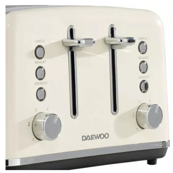 Daewoo SDA1585  Kensington Collection 4 Slice  Toaster  Cream