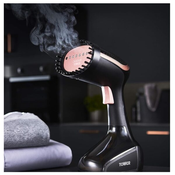 Tower Ceraglide Handheld Garment Steamer Rose Gold