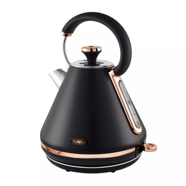 Tower Caveletto 1.7L Pyramid Kettle Black Rose Gold