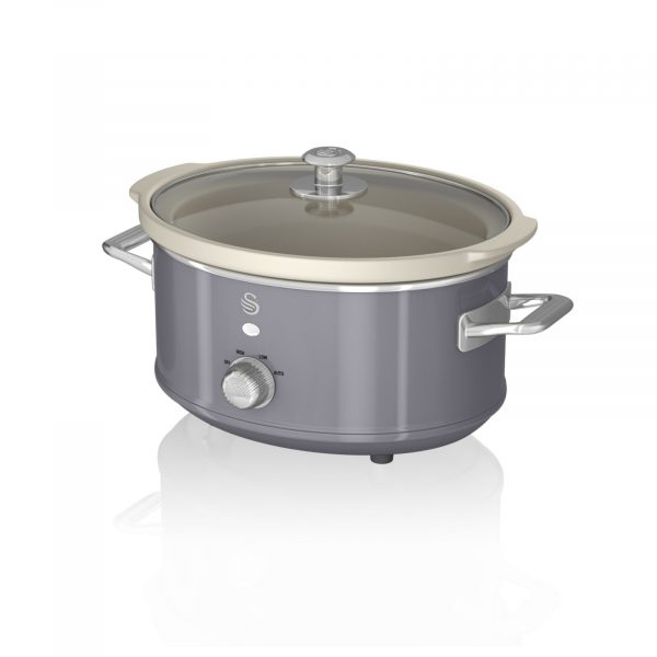 Swan SF17021GRN Retro Slow Cooker 3.5L – Grey