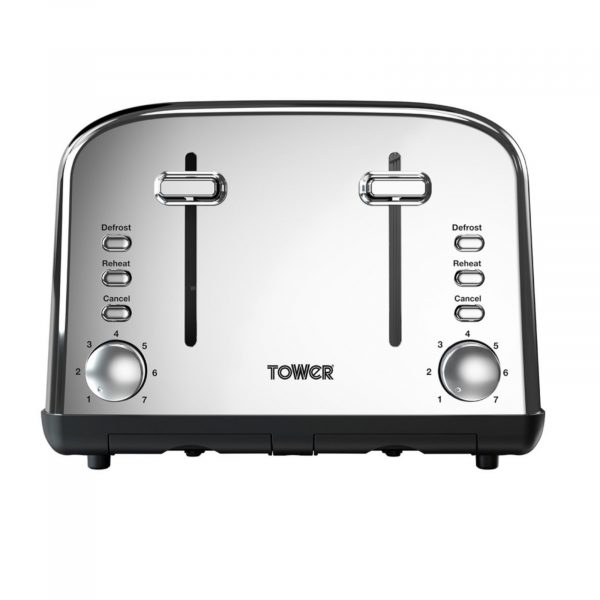 Tower T20015 4 Slice Toaster – Stainless Steel