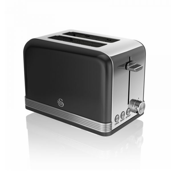 Swan ST19010BN Retro 2 Slice Toaster – Black