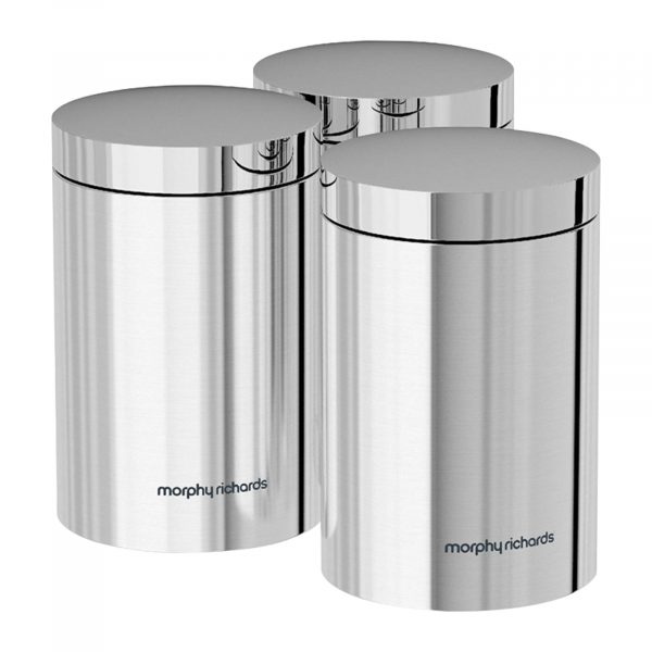 Morphy Richards 70252 Accents Set of 3 Storage Canisters Stainless Steel