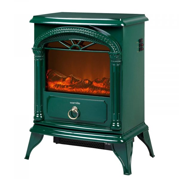 Warmlite 1800W Log Effect Sove Fire Green