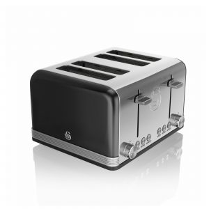 Swan ST19020BN Retro 4 Slice Toaster – Black
