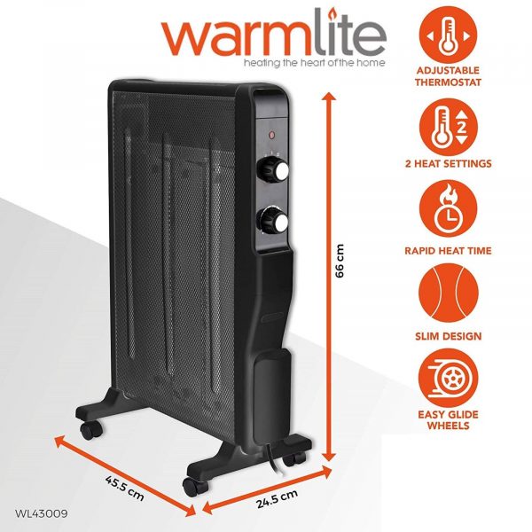 Warmlite Wl43009 Oil Free Mica Radiator Rapid Heat 1500W - Image 2