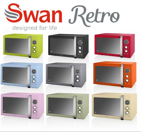 Swan SM22080CN Retro Digital Combi Microwave with Oven and Grill, 25 Litre,  900 W, Cream [Energy Class e] 220 volts NOT FOR USA