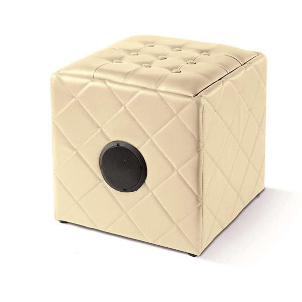 iTek I58022C Wireless Ottoman Cube Speaker – Cream