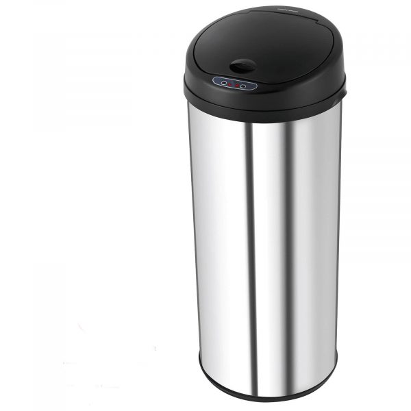 Morphy Richards 971006 42L Round Sensor Bin - Stainless Steel / Black