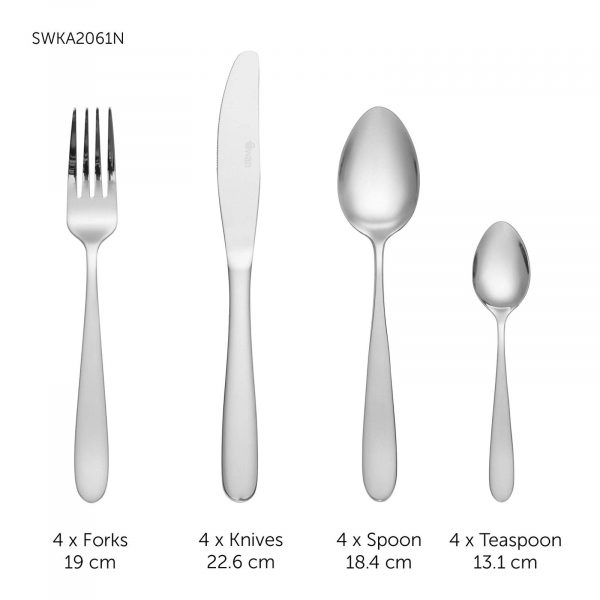 Swan SWKA2061N Lokom 16 Piece Cutlery Set – Stainless Steel