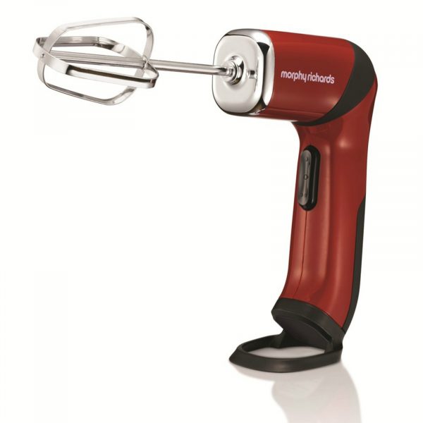 Morphy Richards 48405 3 in 1 Rechargeable Handheld Twisting Mixer – Red Brand New