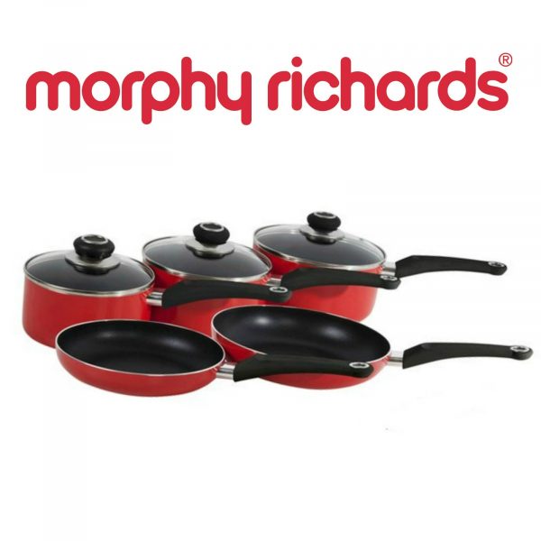 Morphy Richards 977503 Chroma 5 Piece Pan Set – Red