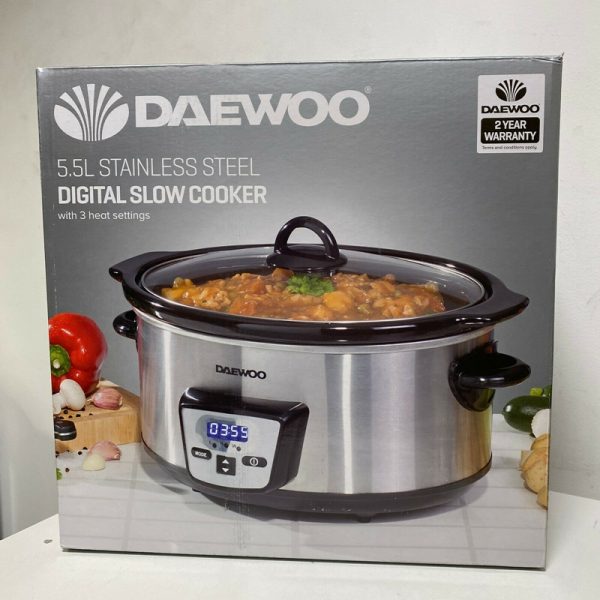 Daewoo 5.5l Stainless Steel Slow Cooker
