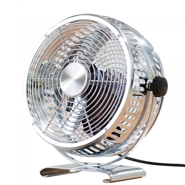 Dunelm 30480016 8 inch Drum Fan - Chrome