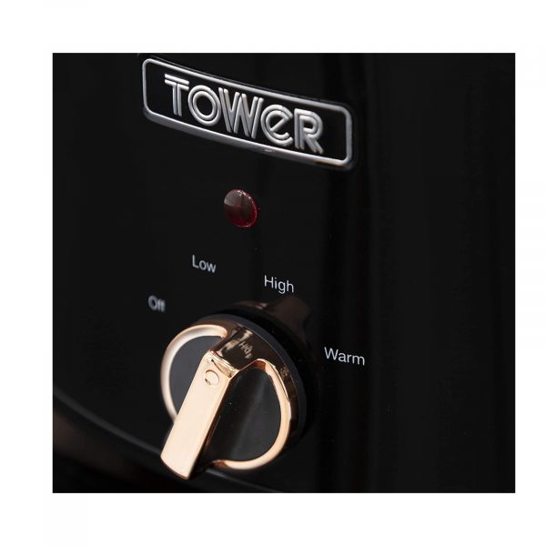 Tower Slow Cooker 3.5L – Black / Rose Gold