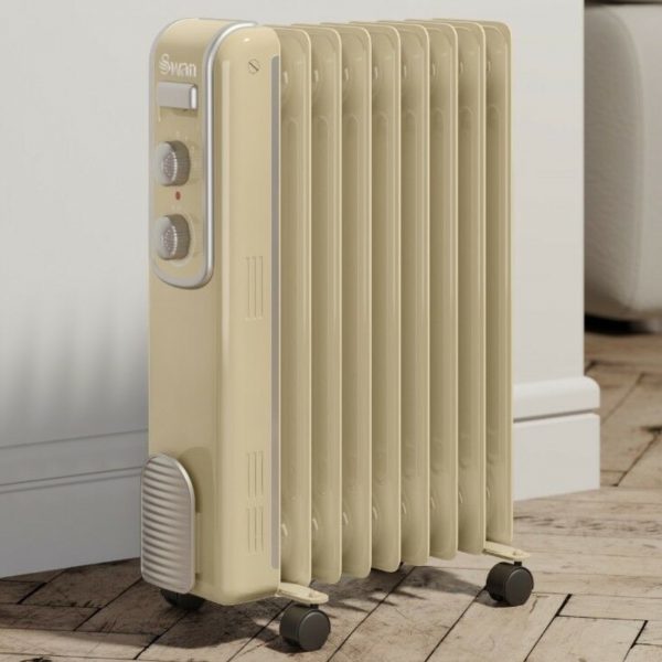 Swan SH60010CN 9 Finned Oil Filled Radiator – Cream