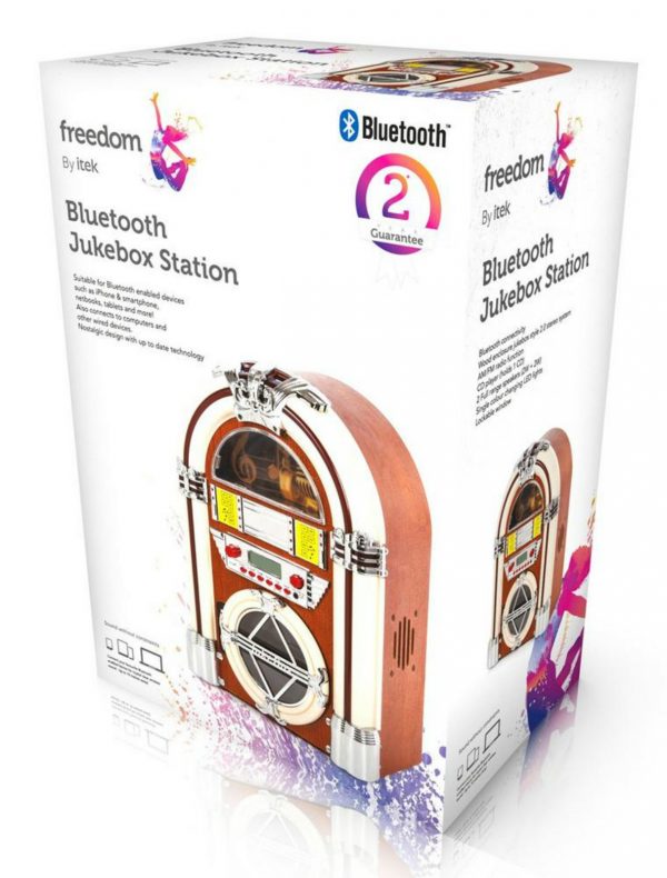 iTek I60012 Freedom Bluetooth Jukebox Station – Light Brown