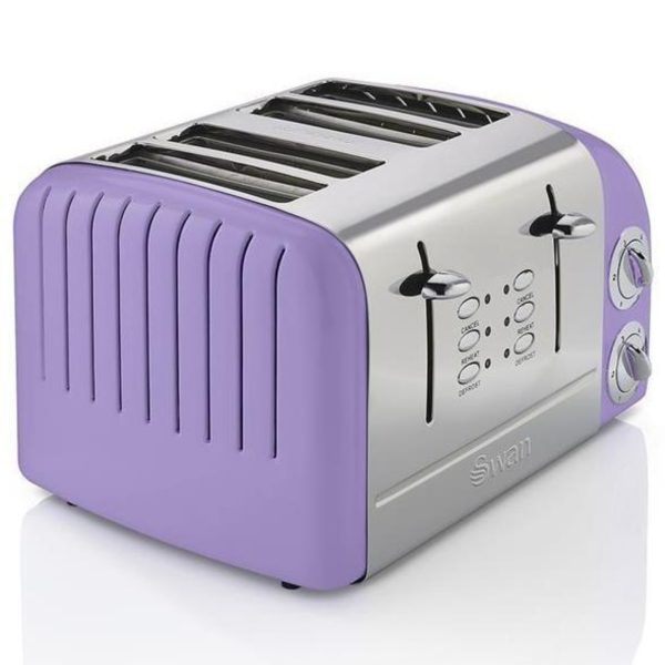 Swan ST34020PURN Retro 4 Slice Toaster Purple Brand New