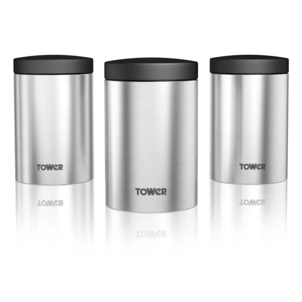 Tower 3 Stainless Steel Cannisters T80103