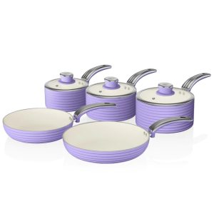 Swan SWPS5020PURN Retro 5 piece pan set – purple Brand New