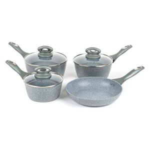 Salter BW04151G1AR 4 Piece Pan Set, Marble Collection Forged Aluminium Non Stick
