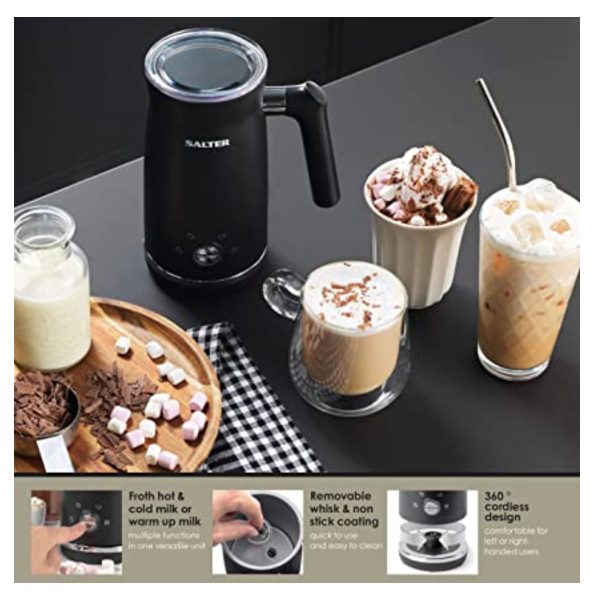 Salter EK4635 Electric Milk Frother Steamer, Latte, Cappuccino & Hot Chocolate Frother