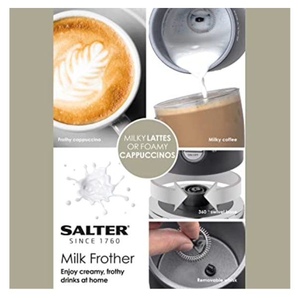 Salter EK4635 Electric Milk Frother Steamer, Latte, Cappuccino & Hot Chocolate Frother