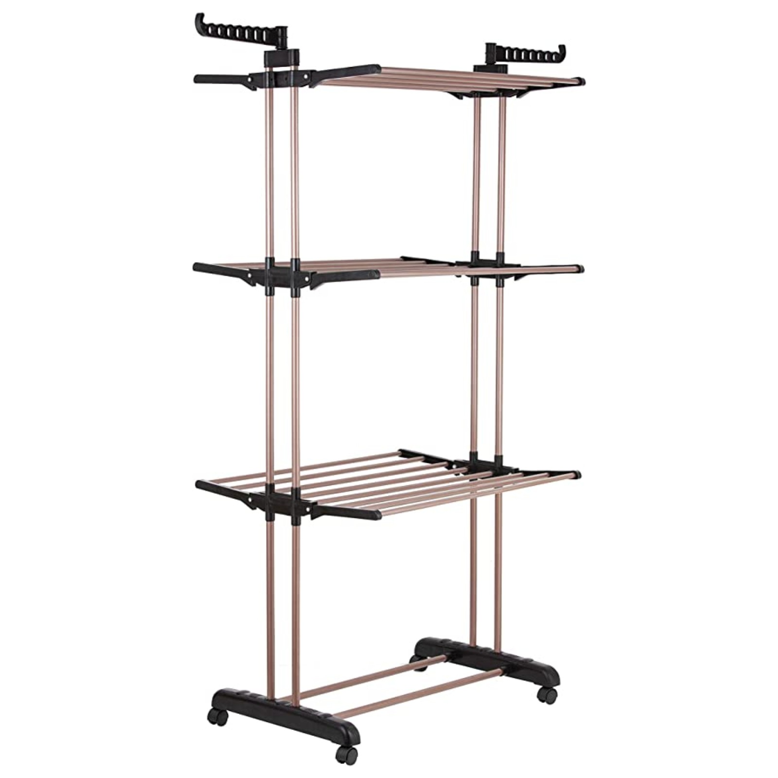 Black and rose gold clothes airer.