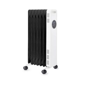 Black And Decker BXRA43011GB 1.5kw Digital Oil Filled Radiator Power 1500W heating output 3 Heat settings with ECO setting Digital display Anti-freeze function Tip-over switch protection Castor wheels and handle for an easy transportation Product dimensions H64cm W40.3cm D14.3cm