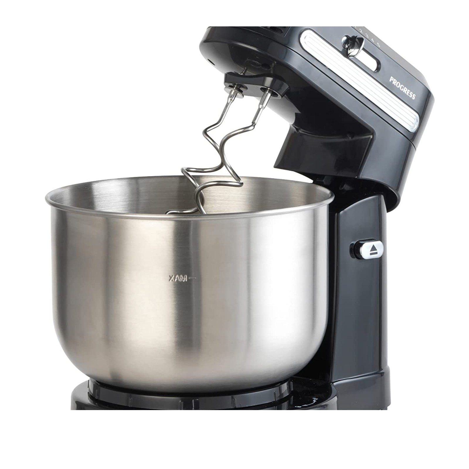 Progress EK4470P Compact Electric Stand Mixer, 3.5L Rotating Mixing Bowl, 5 Speed Food Mixer for Baking, Dough & Cake Batter, Includes Dough Hook & Beaters, Slip Resistant