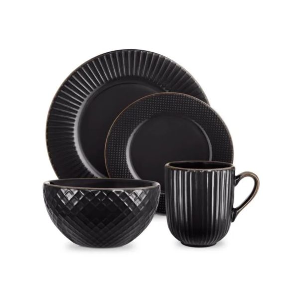 Black 16 Piece Dinner Set