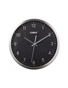 Tower T878503BLK Glitz 30cm Wall Clock Black