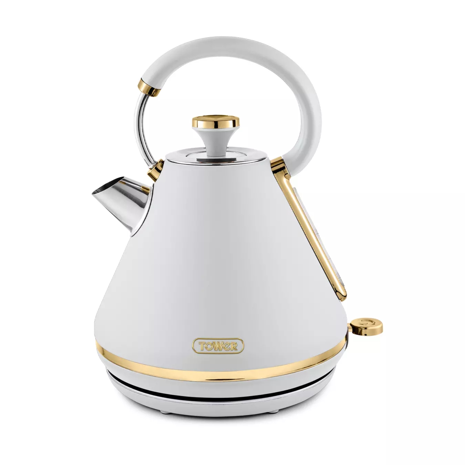 Tower T10044WHT Champagne Gold Edition 1.7 Litre Pyramid Kettle Optic White Tower T10044WHT Champagne Gold Edition 1.7 Litre Pyramid Kettle Optic White
