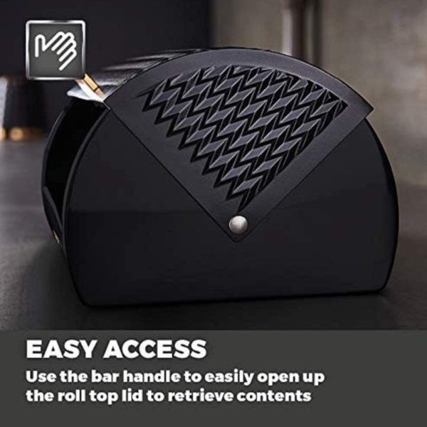 Tower T826090BLK Black Bread Bin Black - Image 3