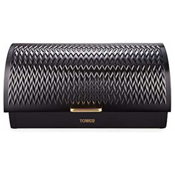 Tower T826090BLK Black Bread Bin Black