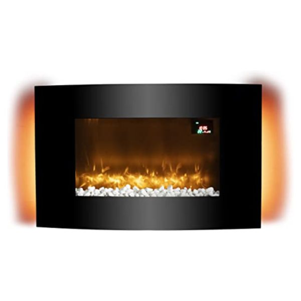 Warmlite WL45038 Glasgow Curved Glass Wall Mounted Fireplace