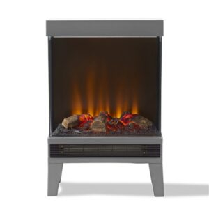 Warmlite 1.3KW Perth Panoramic Log Effect Stove Fire Grey