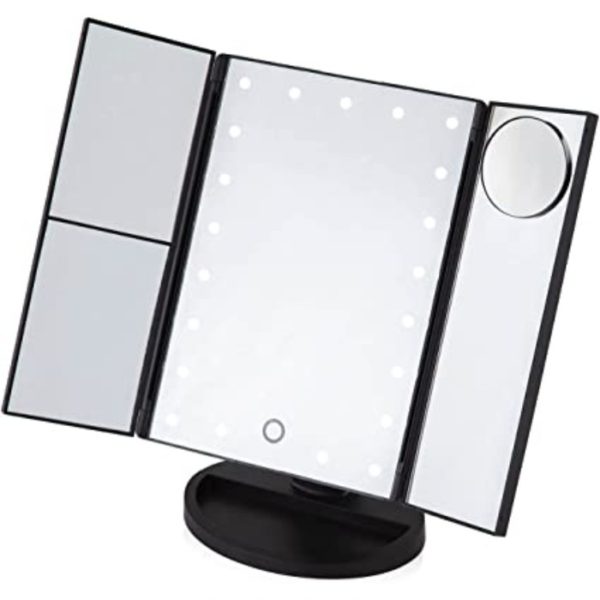 Multi panel beauty mirror