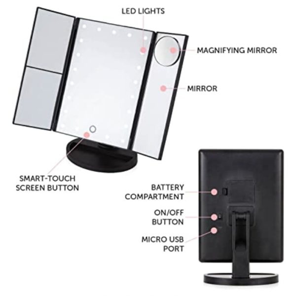 Carmen C85030N Illuminating Multi Panel Beauty Mirror - Image 4