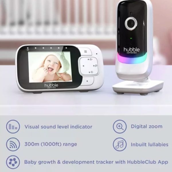 Hubble 4499KT2AB009283 Smart Video Baby Monitor With Night Light White