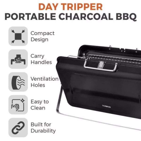 Tower T978516BLK Day Tripper Briefcase BBQ Black - Image 2