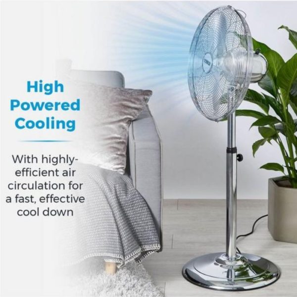 Tower 16 Inch Metal Pedestal Fan Chrome T637000 - Image 2
