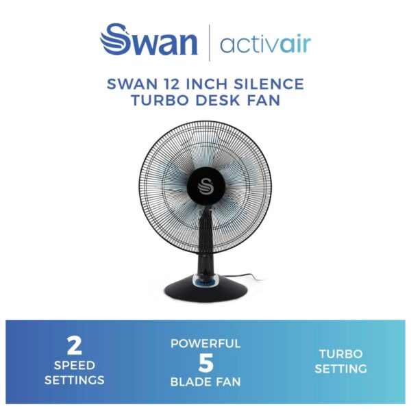 Swan SFA23022N Activair 12″ Turbo & Silent Desk Fan