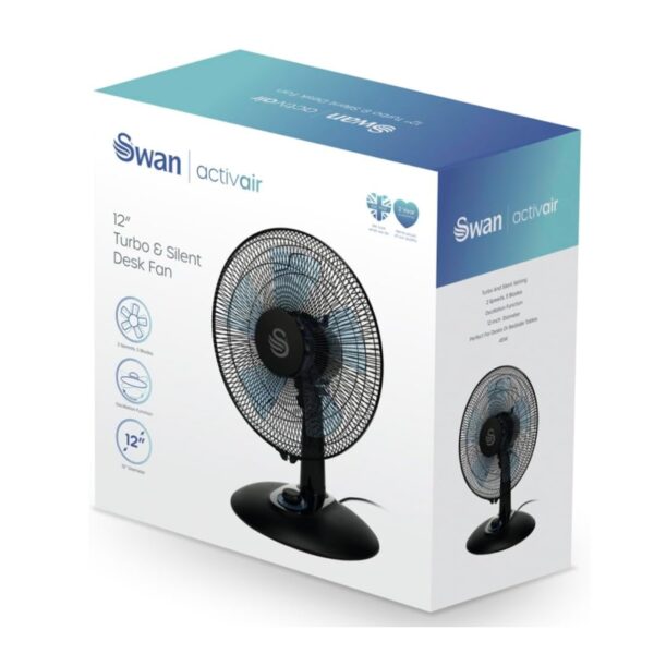 Swan SFA23022N Activair 12″ Turbo & Silent Desk Fan