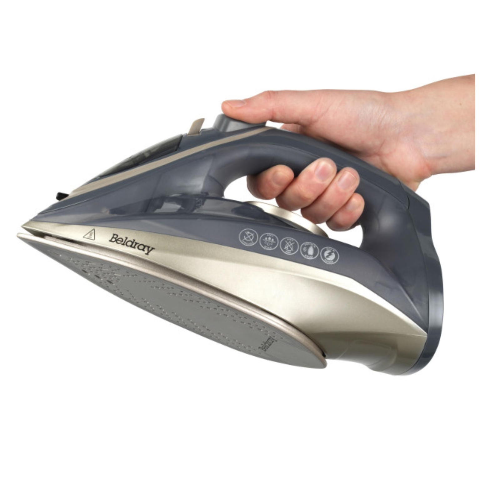 Beldray  BEL01609 2 in 1 Cordless Steam Iron Grey and Gold