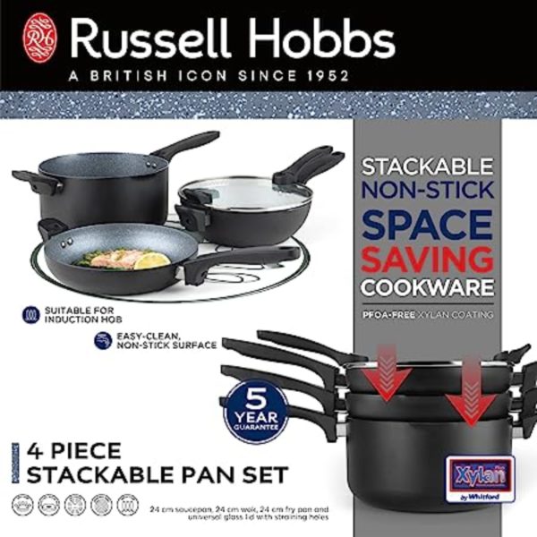Russell Hobbs RHO1840 4 Piece Stackable Pan Set