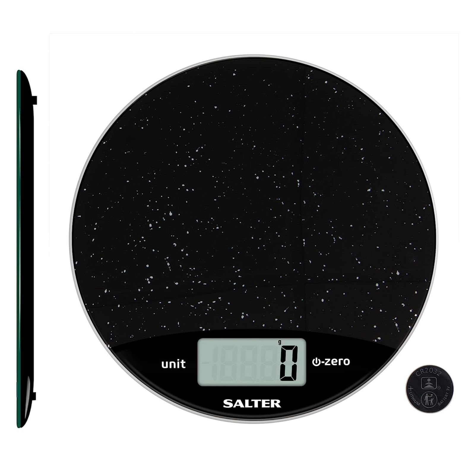 Salter 1009BKDR Black Marble Electronic Kitchen Scale