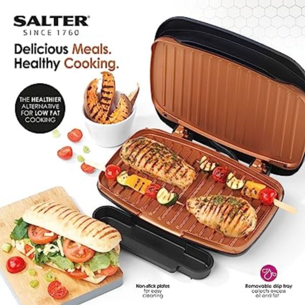 Salter EK4366COP Nero Health Grill